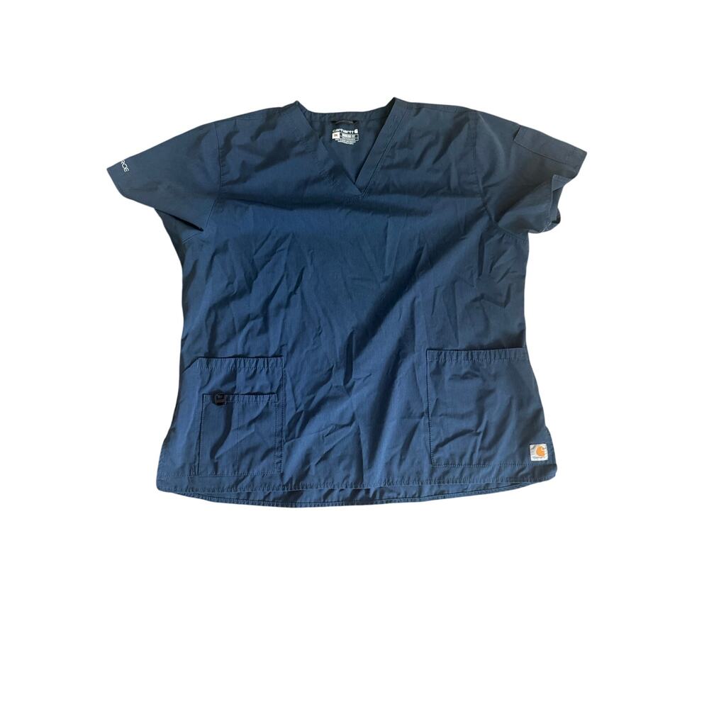 Carhartt Force Modern Fit Scrub Top | 2XL | Navy Blue | V-Neck Medical Uniform